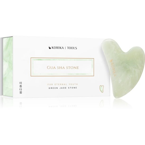 KORIKA Tools Gua Sha Green Jade Stone масажно приспособление за лице на ниска цена