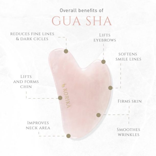 KORIKA Tools Gua Sha Rose Quartz Stone масажно приспособление за лице Gua Sha Quartz Pink купи на топ цена