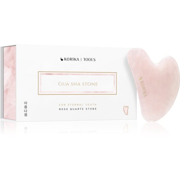 KORIKA Tools Gua Sha Rose Quartz Stone масажно приспособление за лице Gua Sha Quartz Pink на ниска цена