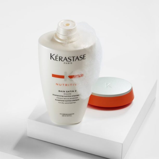 Nutritive Bain Satin 2 Kérastase Nutritive Bain Satin 2 подхранваща шампоан-грижа за суха чувствителна коса 250 мл. - оригинален продукт