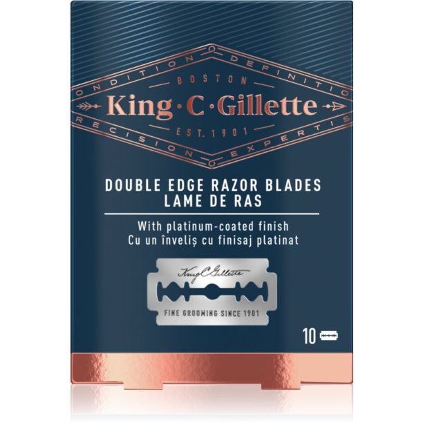 King C. Gillette Double Edge Razor Blades резервни остриета 10 бр. на ниска цена