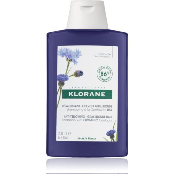 Klorane Cornflower Organic шампоан  неутрализиращ жълтеникавите оттенъци 200 мл.