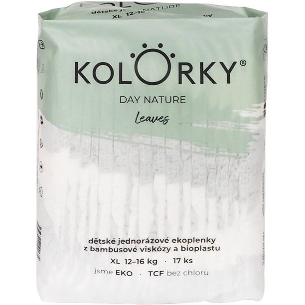 Kolorky Day Nature Bambus Leaves еднократни ЕКО пелени размер XL 12-16 Kg 17 бр.