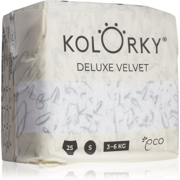 Kolorky Deluxe Velvet Love Live Laugh еднократни ЕКО пелени размер S 3-6 Kg 25 бр. на ниска цена