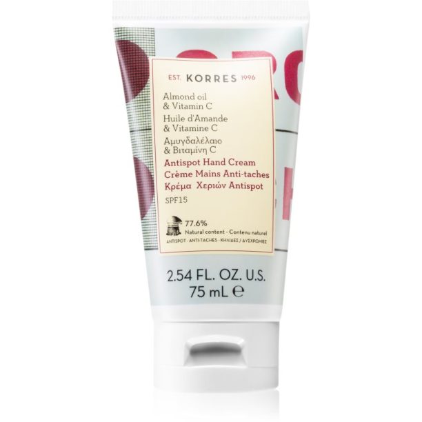 Korres Almond Oil & Vitamin C крем за ръце против пигментни петна SPF 15 75 мл.