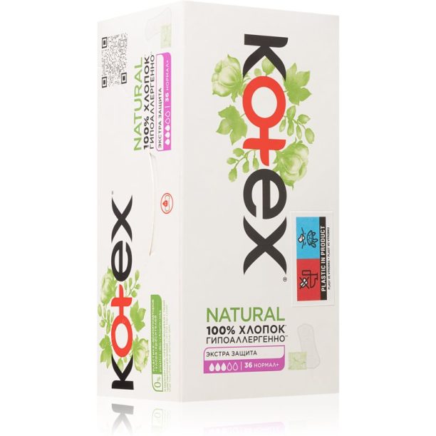 Kotex Natural Normal+ дамски превръзки 36 бр.