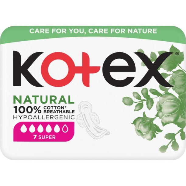 Kotex Natural Super санитарни кърпи 7 бр.