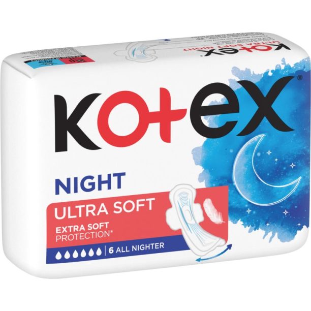 Kotex Ultra Soft Night санитарни кърпи 6 бр.