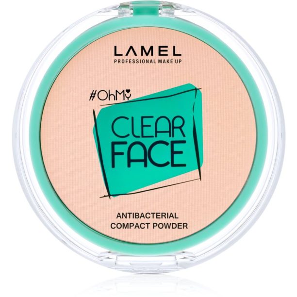 LAMEL OhMy Clear Face компактна пудра с антибактериална добавка цвят 403 Rosy beige 6 гр.