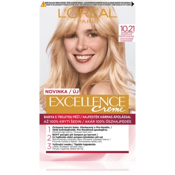 L’Oréal Paris Excellence Creme боя за коса цвят 10.21 Very Light Pearl Blonde 1 бр.