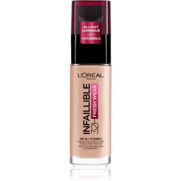 L’Oréal Paris Infaillible 32H Fresh Wear дълготраен течен фон дьо тен цвят 130 True Beige 30 мл.