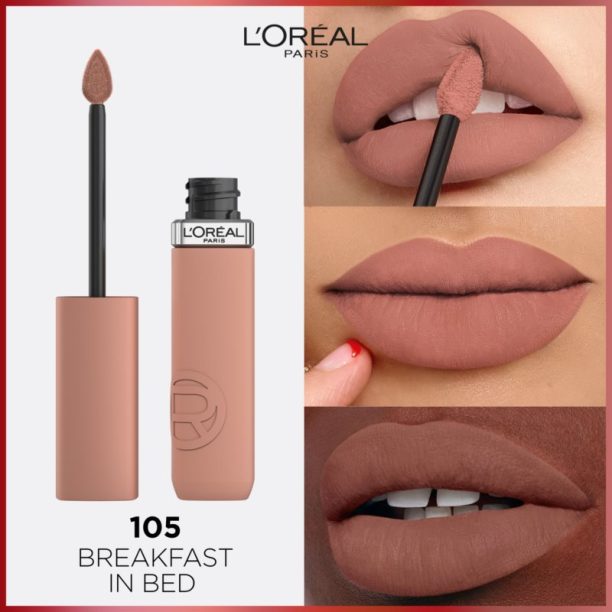 L’Oréal Paris Infaillible Matte Resistance матиращо хидратиращо червило цвят 105 Breakfest In Bed 5 мл. купи на топ цена