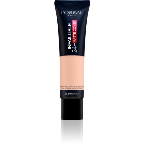 L’Oréal Paris Infallible 24H Matte Cover дълготраен фон дьо тен с матиращ ефект 110 Rose Vanilla 30 мл.