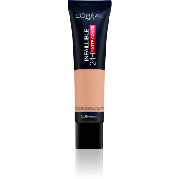 L’Oréal Paris Infallible 24H Matte Cover дълготраен фон дьо тен с матиращ ефект 145 Rose Beige 30 мл.