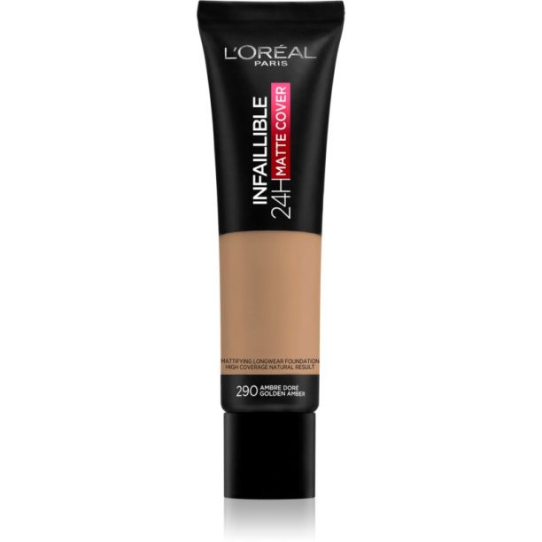 L’Oréal Paris Infallible 24H Matte Cover дълготраен фон дьо тен с матиращ ефект 290 Golden Amber 30 мл.