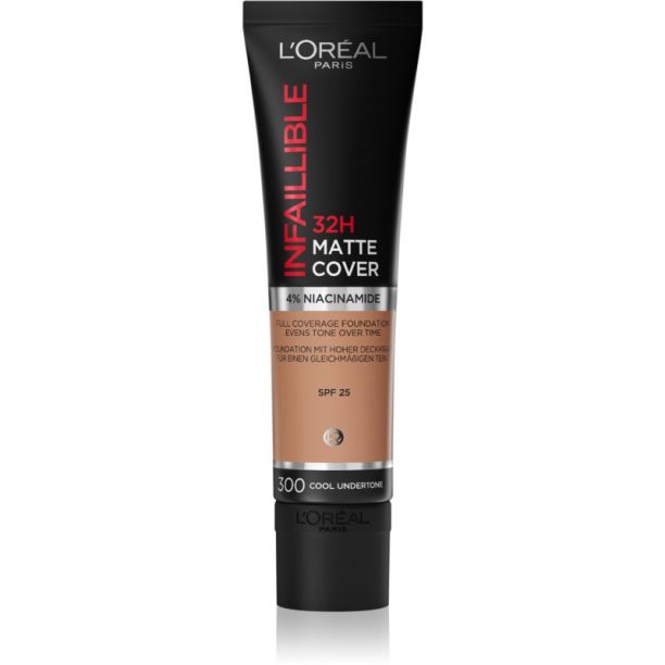 L’Oréal Paris Infallible 32H Matte Cover дълготраен матиращ фон дьо тен SPF 25 цвят 300 (Cool Undertone) 30 мл. на ниска цена