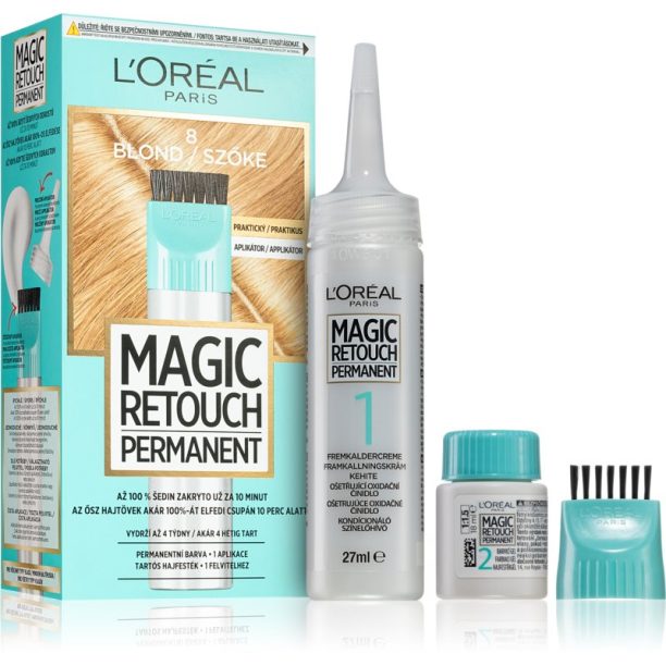 L’Oréal Paris Magic Retouch Permanent тонираща боя за израстнали корени с апликатор цвят 8 BLOND на ниска цена