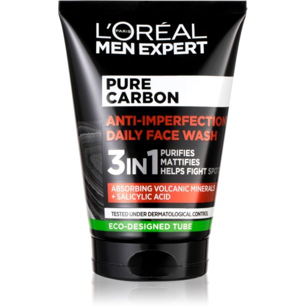 L’Oréal Paris Men Expert Pure Carbon почистващ гел 3 в 1 против несъвършенства на кожата 50 гр. на ниска цена