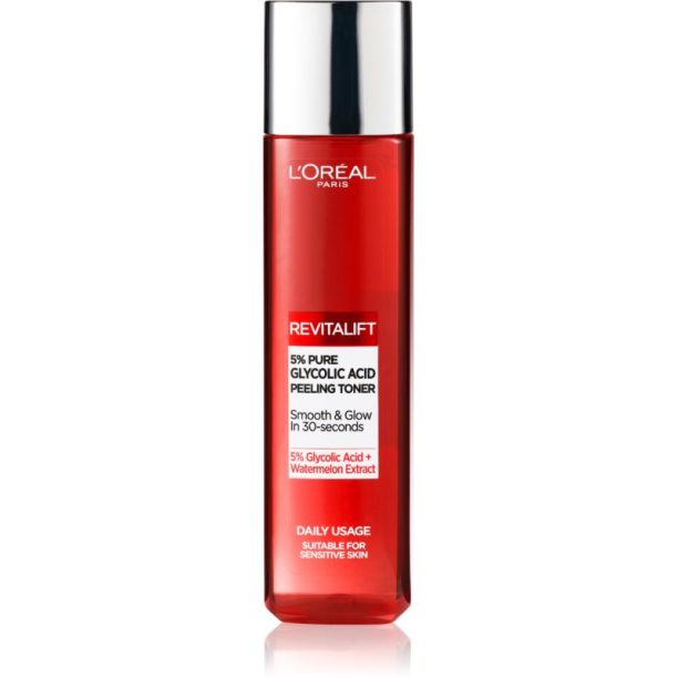 L’Oréal Paris Revitalift Glycolic peeling toner ексфолиращ почистващ тоник 180 мл.