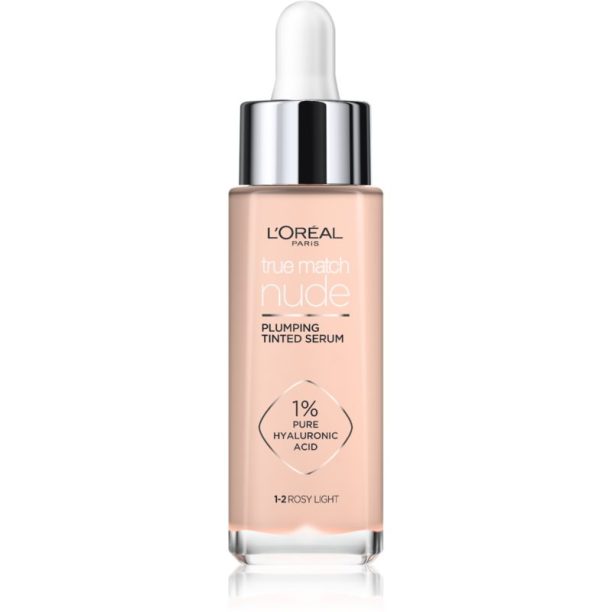 L’Oréal Paris True Match Nude Plumping Tinted Serum серум да уеднакви цвета на кожата цвят 1-2 Rosy Light 30 мл. на ниска цена