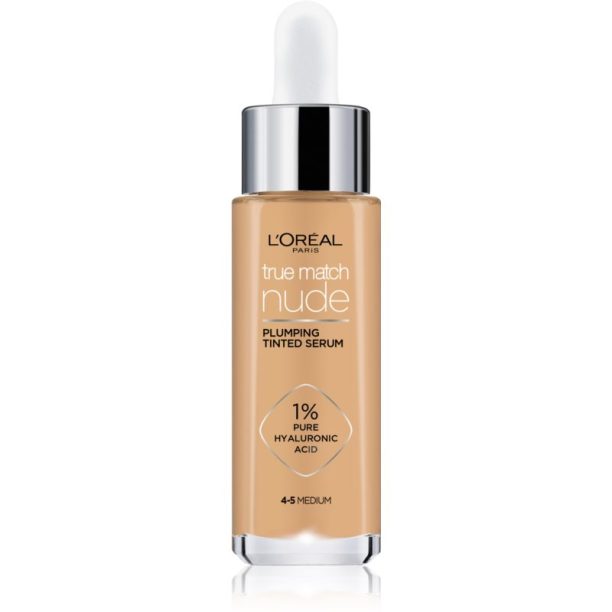 L’Oréal Paris True Match Nude Plumping Tinted Serum серум да уеднакви цвета на кожата цвят 4-5 Medium 30 мл.