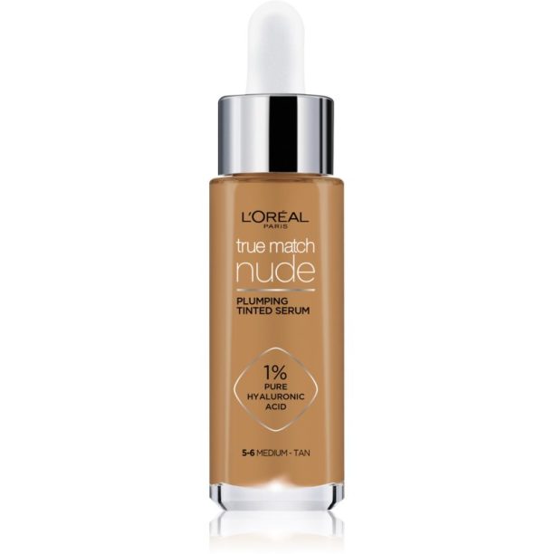 L’Oréal Paris True Match Nude Plumping Tinted Serum серум да уеднакви цвета на кожата цвят 5-6 Medium Tan 30 мл. на ниска цена