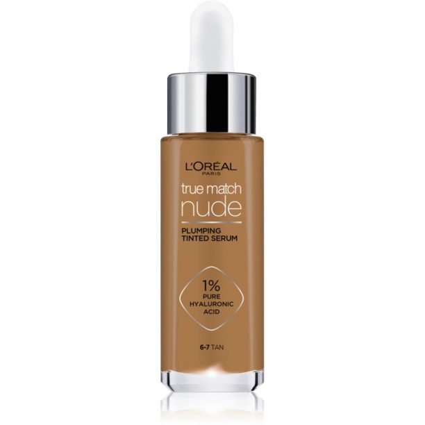 L’Oréal Paris True Match Nude Plumping Tinted Serum серум да уеднакви цвета на кожата цвят 6-7 Tan 30 мл.