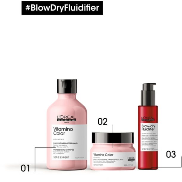 L’Oréal Professionnel Serie Expert Blow-dry Fluidifier подхранващ и термозащитен крем за естествена фиксация 150 мл. купи на топ цена