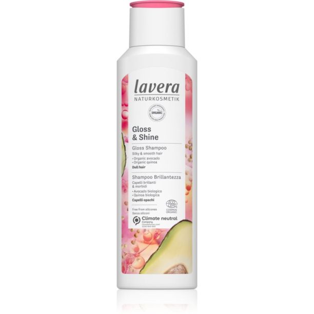 Lavera Gloss & Shine нежен почистващ шампоан за блясък и мекота на косата 250 мл.