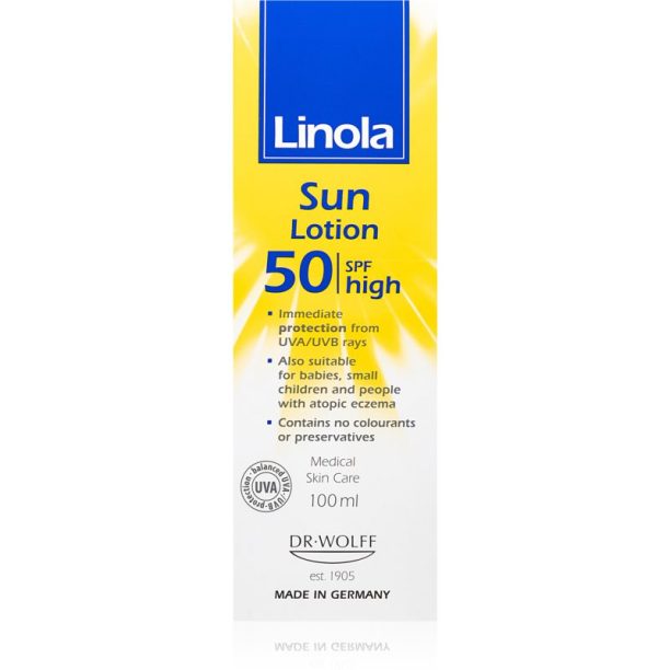 Linola Sun Lotion SPF50 крем за загар за суха към атопична кожа 100 мл.