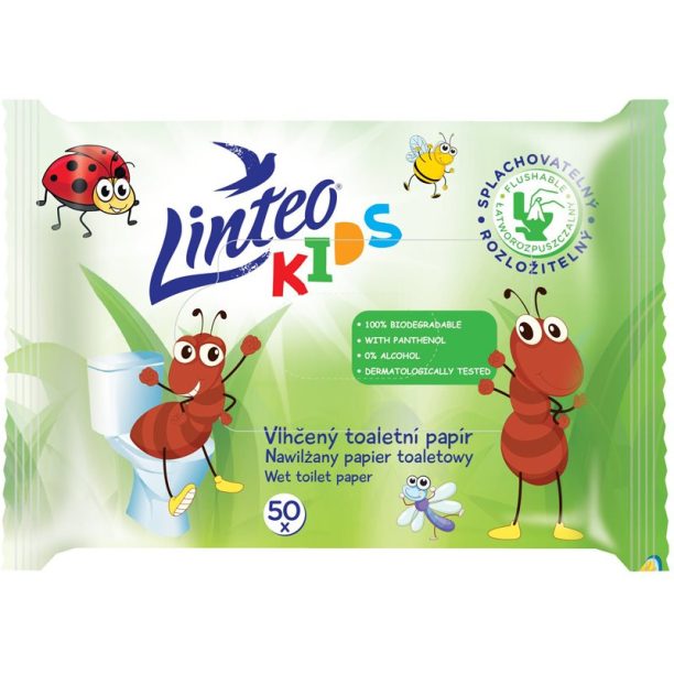 Linteo Kids Wet Toilet Paper влажна тоалетна хартия за деца 50 бр.