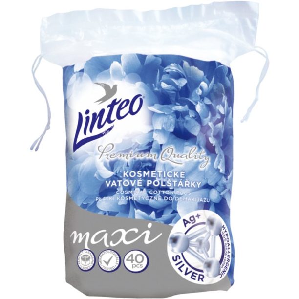 Linteo Premium Maxi тампони за почистване на грим Silver 40 бр.