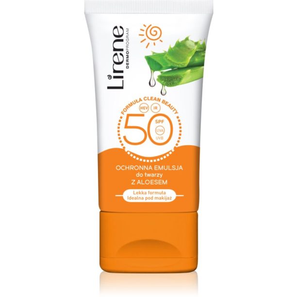 Lirene Sun care защитна дневна емулсия за лице и деколте алое вера spf 50 50 мл.