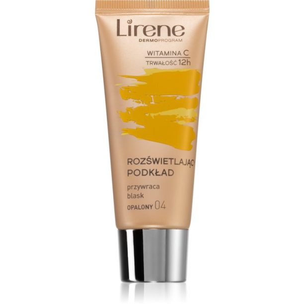 Lirene Vitamin C озаряващ флуиден фон дьо тен за дълготраен ефект цвят 04 Tanned 30 мл.