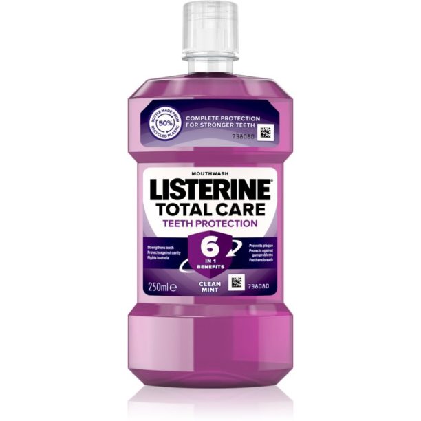 Listerine Total Care Teeth Protection вода за уста за цялостна грижа за зъбите и свеж дъх Clean Mint 250 мл.