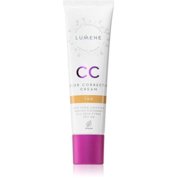 Lumene Color Correcting CC крем за уеднаквяване тена на лицето SPF 20 цвят Tan 30 мл. на ниска цена