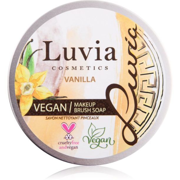 Luvia Cosmetics Brush Soap почистващ сапун за козметични четки с аромат Vanilla 100 гр.