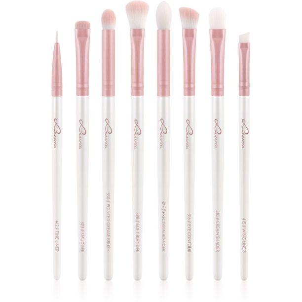 Luvia Cosmetics Prime Vegan All Eye Want комплект четки за очи Candy (Pearl White / Rose) 8 бр.