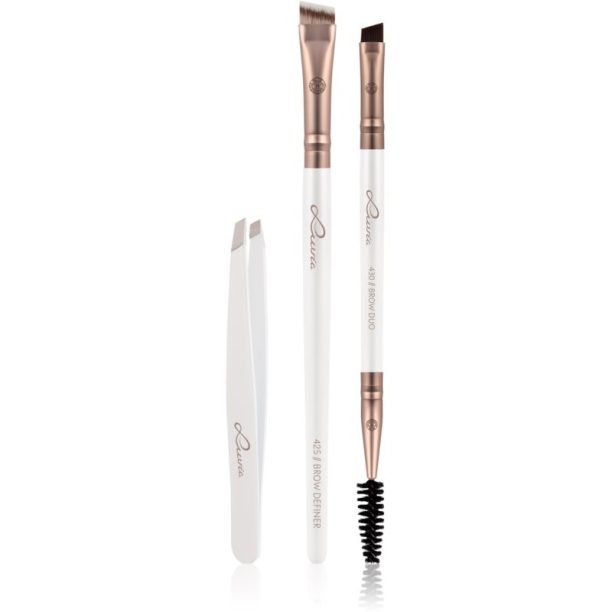 Luvia Cosmetics Prime Vegan Brow Kit комплект за оформяне на вежди Pearl White / Metallic Coffee Brown