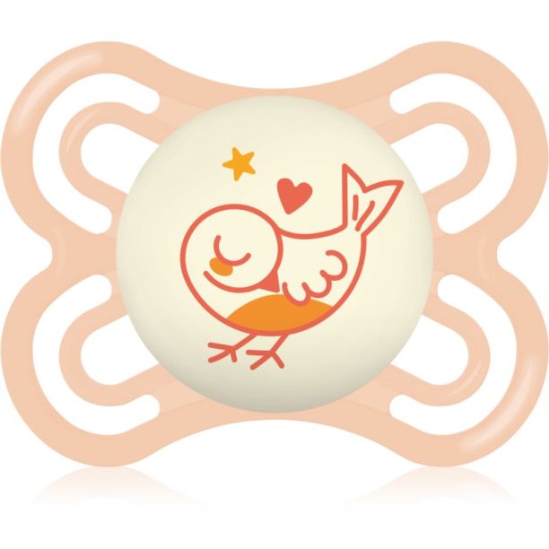 MAM Perfect Night 0+ months биберон за нощ Orange Bird 1 бр.