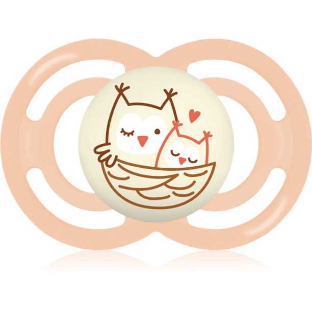 MAM Perfect Nights 6+ months биберон за нощ Pink Owl 1 бр.