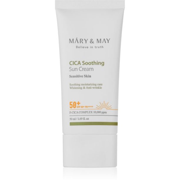 MARY & MAY Cica Soothing успокояващ и защитен крем SPF 50+ 50 мл.