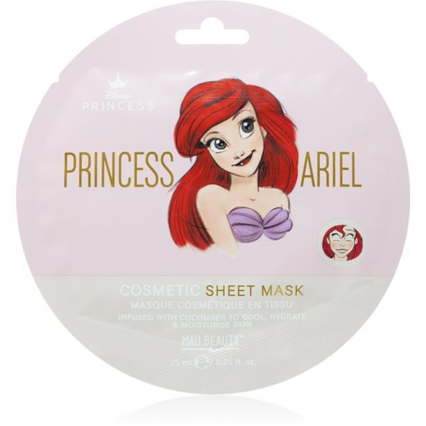 Mad Beauty Disney Princess Ariel хидратираща платнена маска с успокояващ ефект 25 мл.