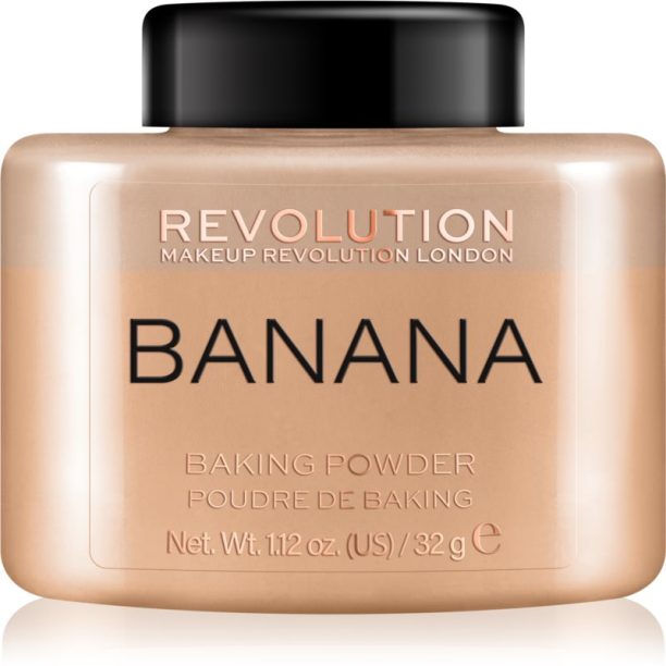 Makeup Revolution Baking Powder насипна пудра цвят Banana 32 гр.