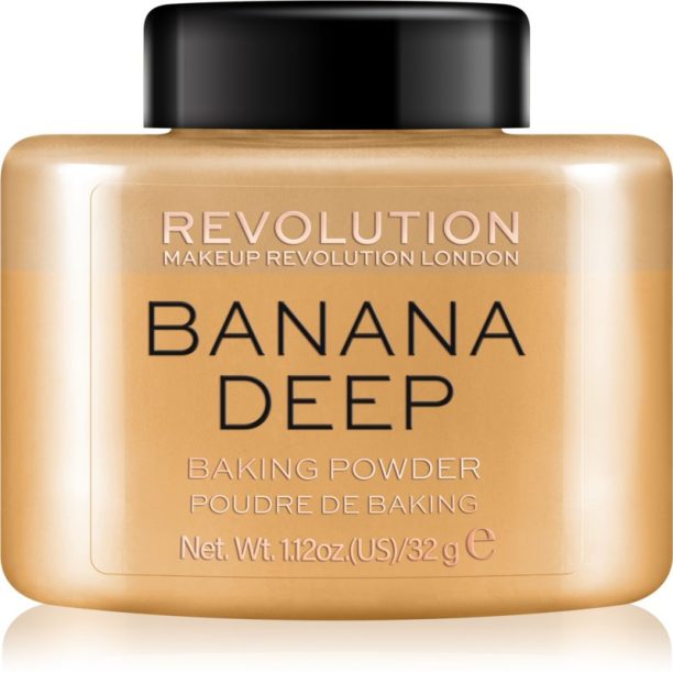 Makeup Revolution Baking Powder насипна пудра цвят Banana Deep 32 гр.