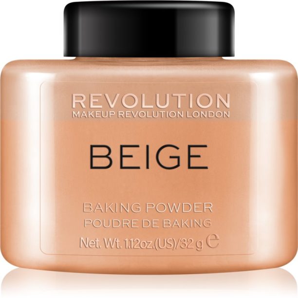 Makeup Revolution Baking Powder насипна пудра цвят Beige 32 гр.