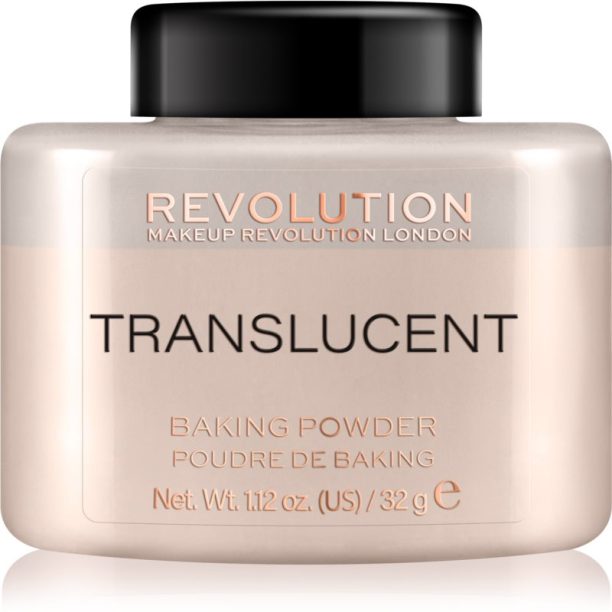 Makeup Revolution Baking Powder насипна пудра цвят Translucent 32 гр.