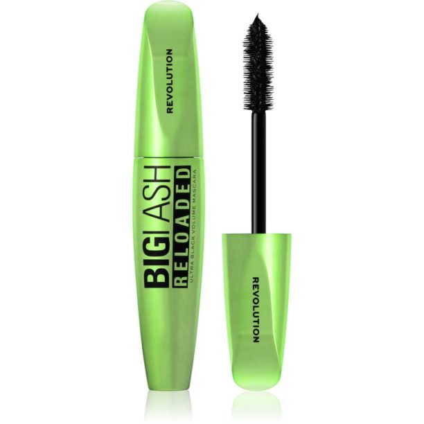 Makeup Revolution Big Lash Reloaded спирала за обем екстра черна цвят Ultra Black 8 мл.