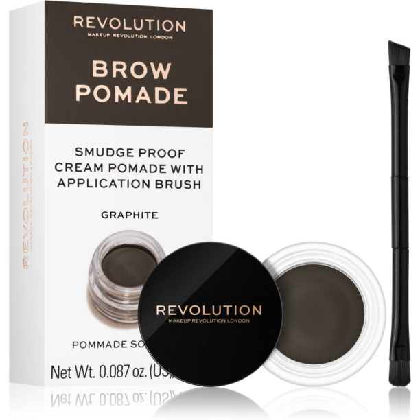 Makeup Revolution Brow Pomade помада за вежди цвят Graphite 2.5 гр.