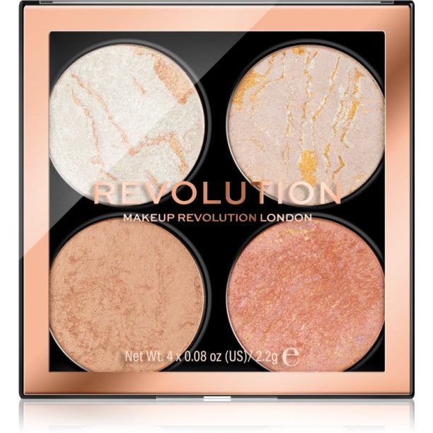 Makeup Revolution Cheek Kit палитра за лице цвят Take a Breather 4 x 2.2 гр.